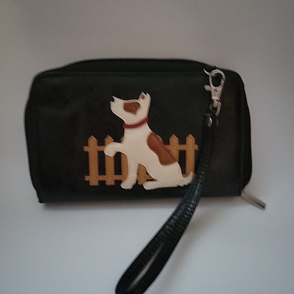 Black Wristlet with Dog Design